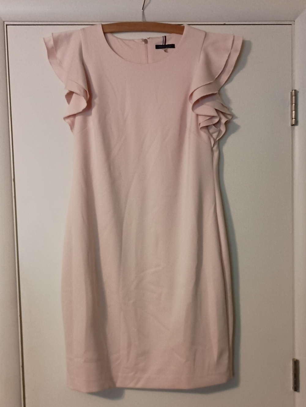 Tommy Hilfiger Light Pink Ruffle Sleeve Midi Dress